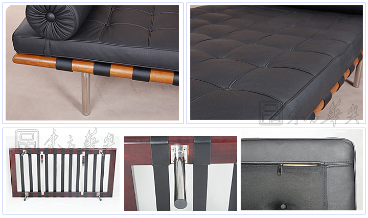 现代经典休闲椅|真皮休闲椅|办公家具|巴赛罗那休息床|休闲床